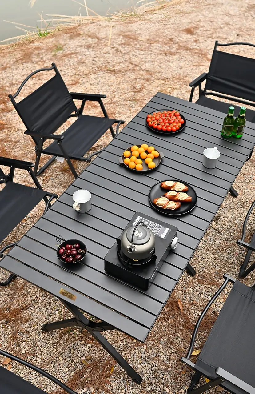 CAMPFESTO Campmaster Black Katlanabilir Kamp Masası 150x70 cm 2