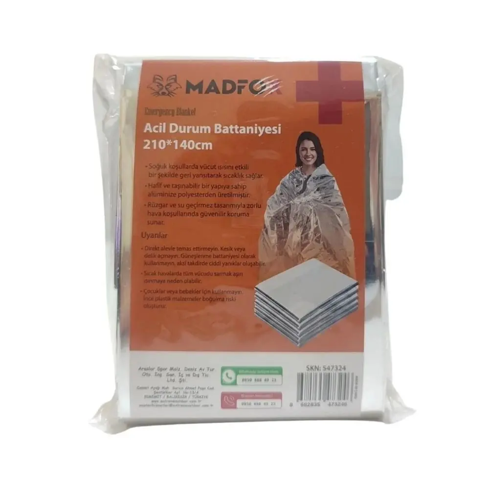 Madfox Emergency Blanket Acil Durum Battaniyesi 210*140cm 5