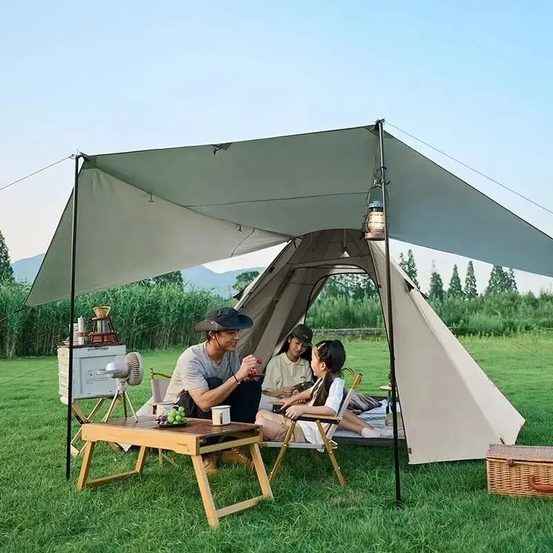Naturehike Glamping 4 Kişilik Çift Katmanlı Otomatik Kurulum Piramid Çadır 5