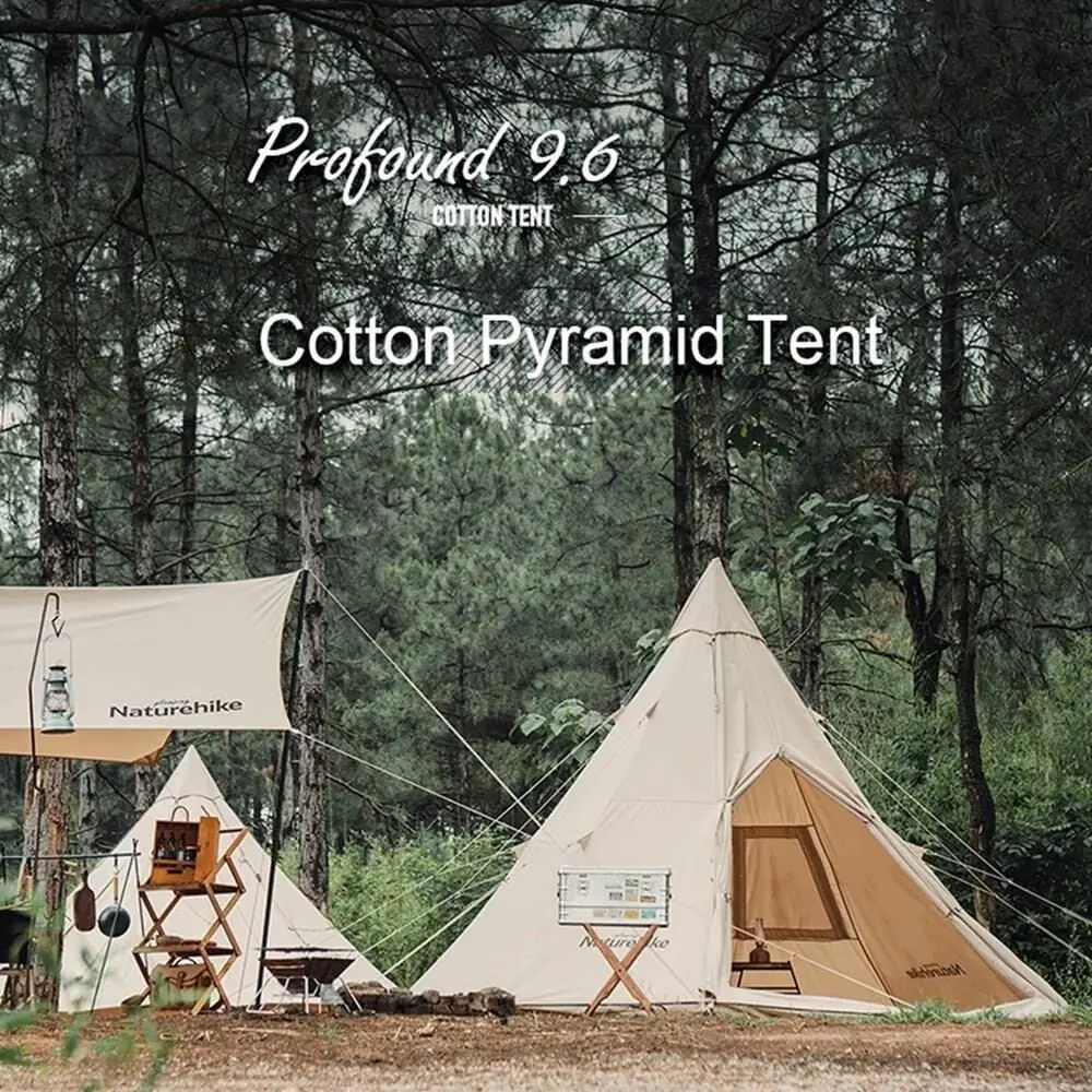 Naturehike Profound 9.6 Carpa Glamping Aile Çadırı | Cotton Pyramid Kanvas | 3