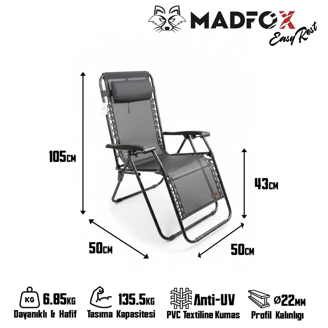 Madfox EasyRest Katlanır Şezlong Sandalye 6