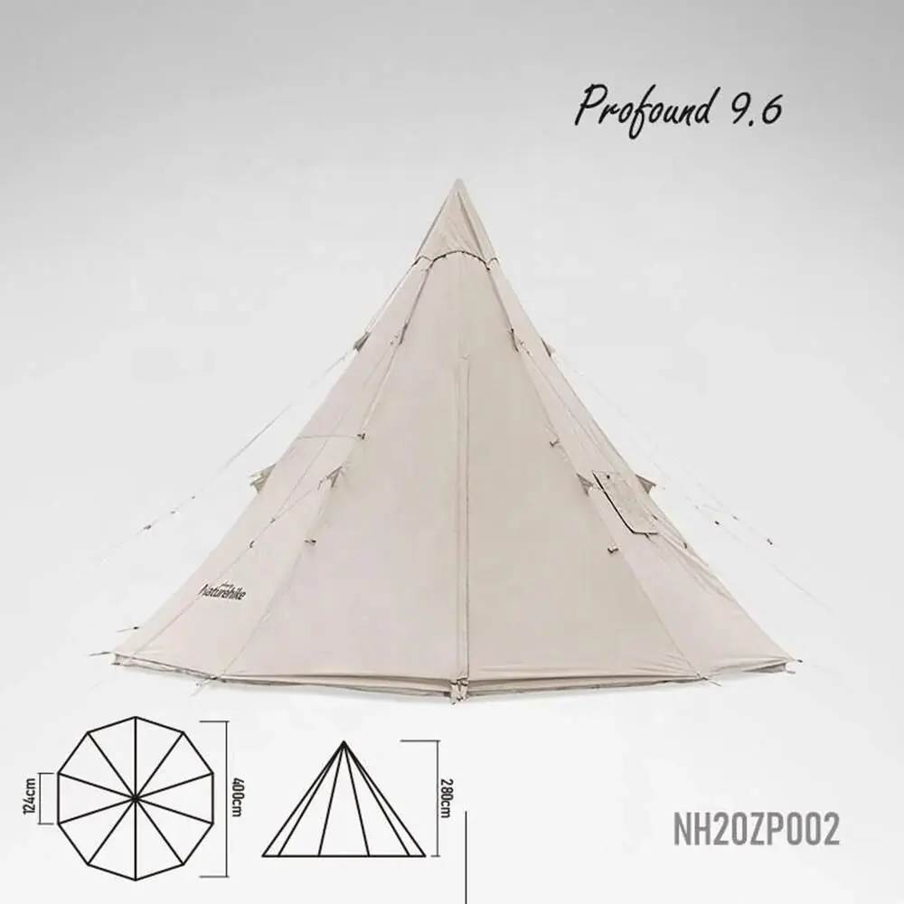 Naturehike Profound 9.6 Carpa Glamping Aile Çadırı | Cotton Pyramid Kanvas | 2