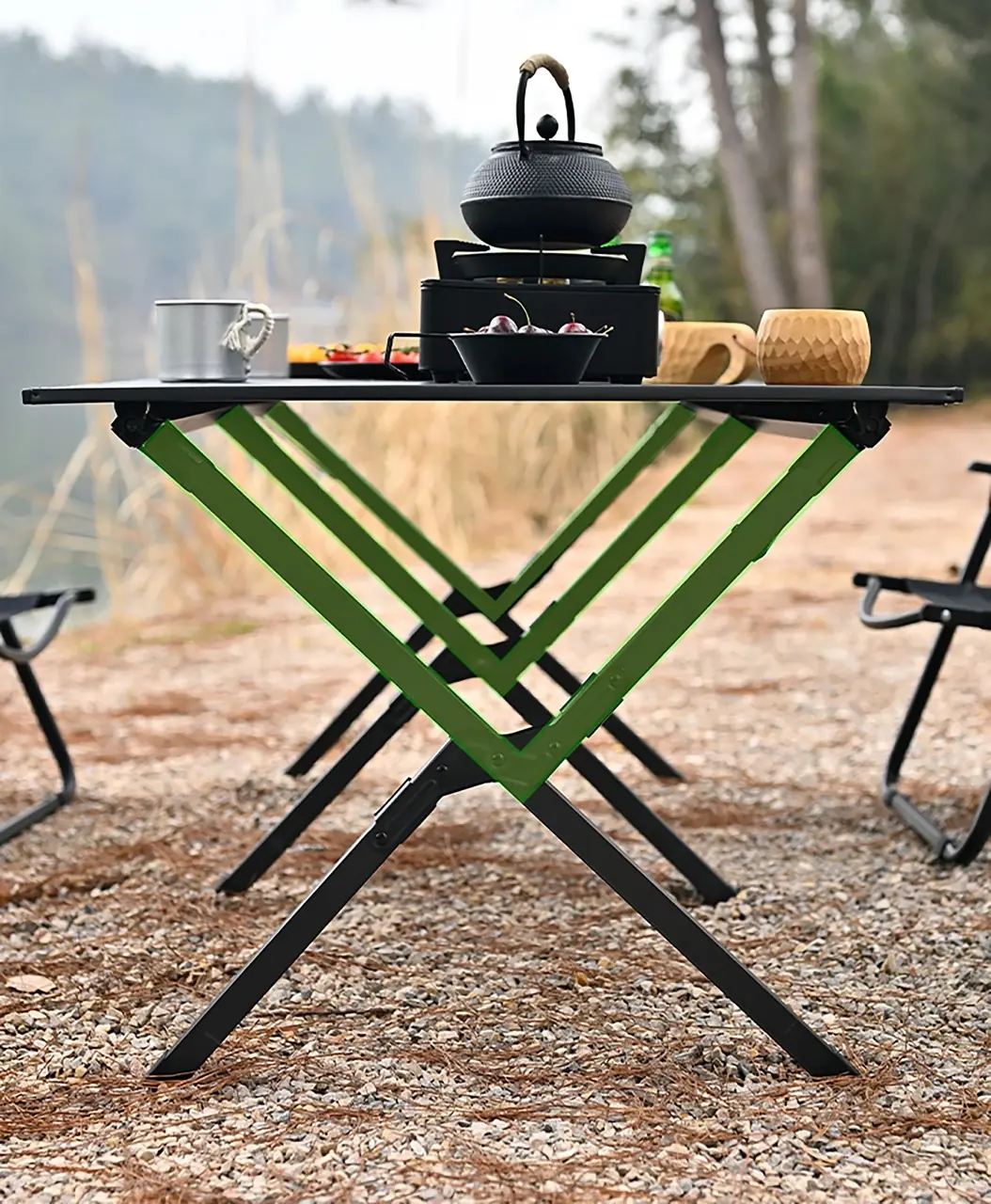 CAMPFESTO Campmaster Black Katlanabilir Kamp Masası 150x70 cm 3