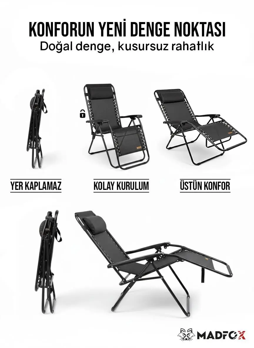 Madfox EasyRest Katlanır Şezlong Sandalye 4