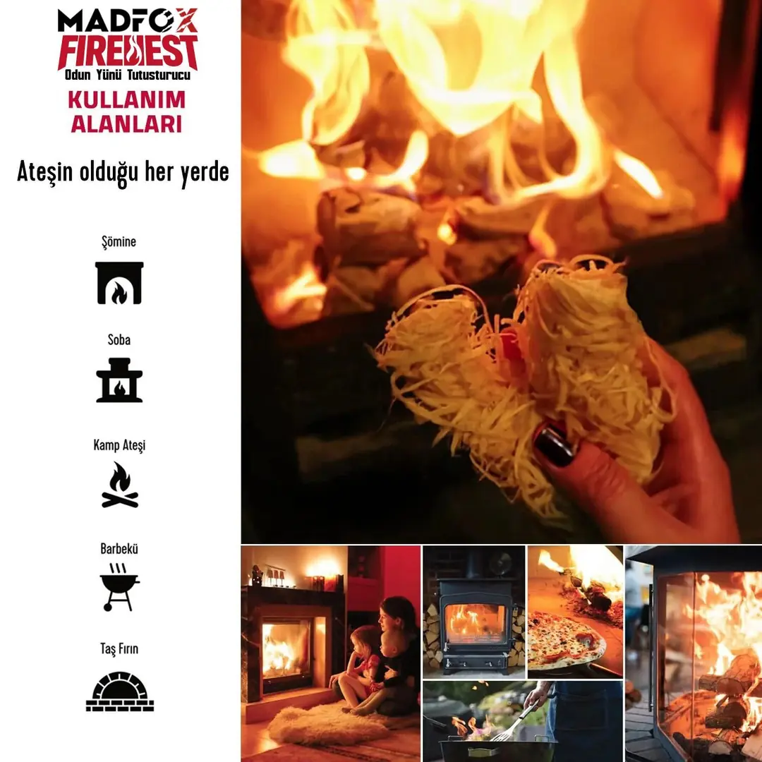 Madfox FireNest Doğal Odun Yünü Tutuşturucu 250 gr 5