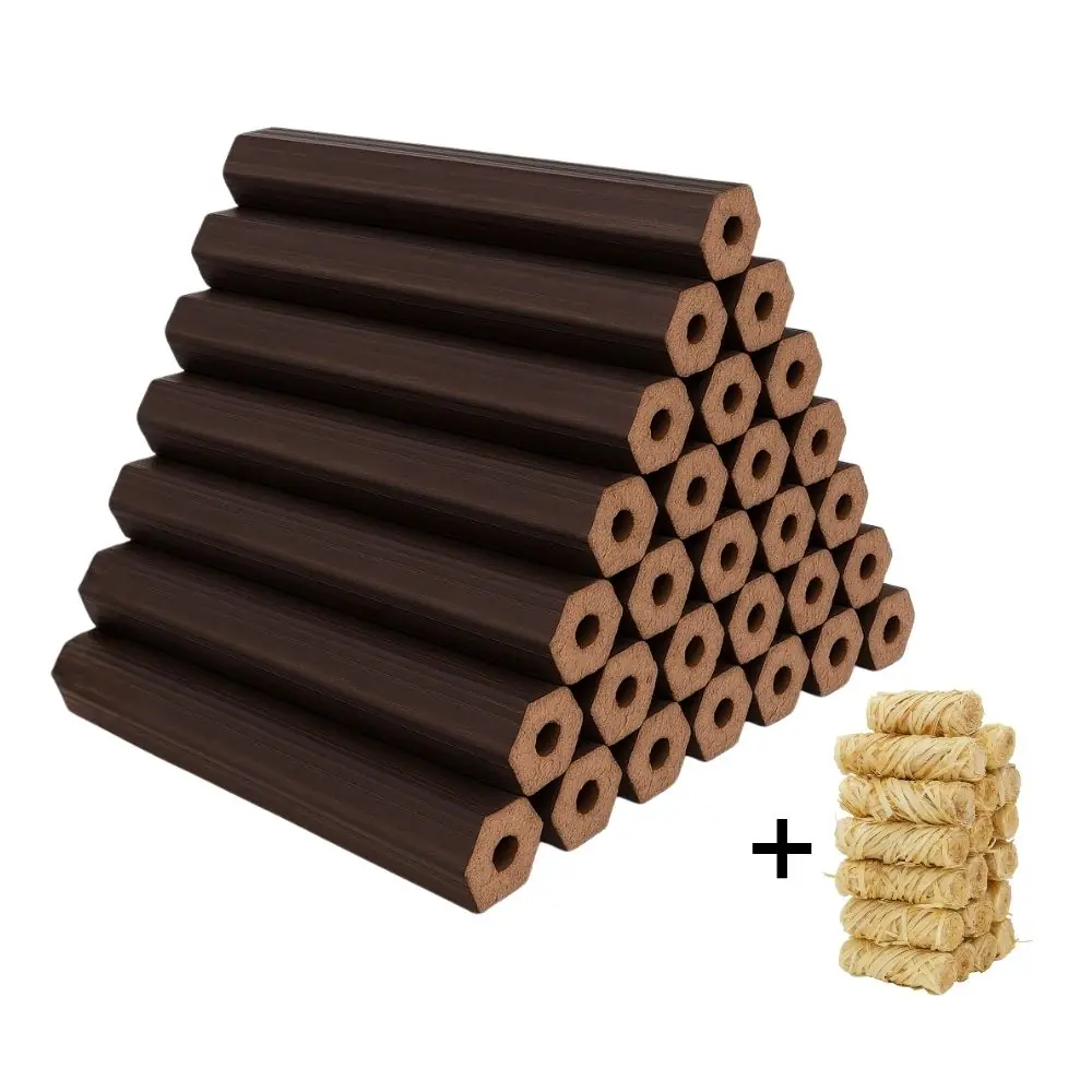 Kvox Ecolog Briket Odun 20 kg, Katkısız Sıkıştırılmış %100 Kayın Şömine, Soba ve Kamp Odunu