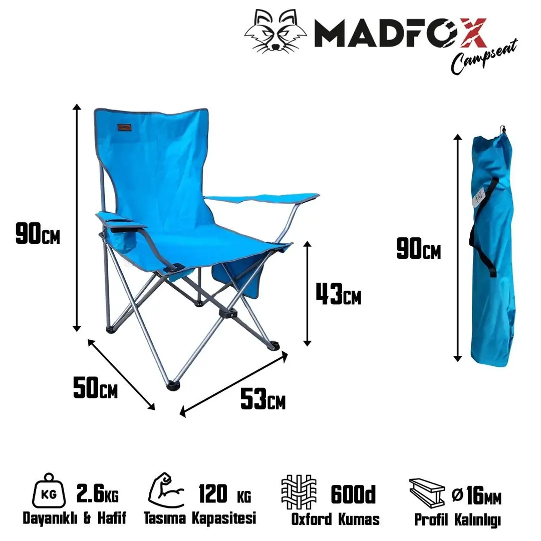 Madfox CampSeat X90 Katlanır Kamp Sandalyesi (Taşıma Çantalı) 7