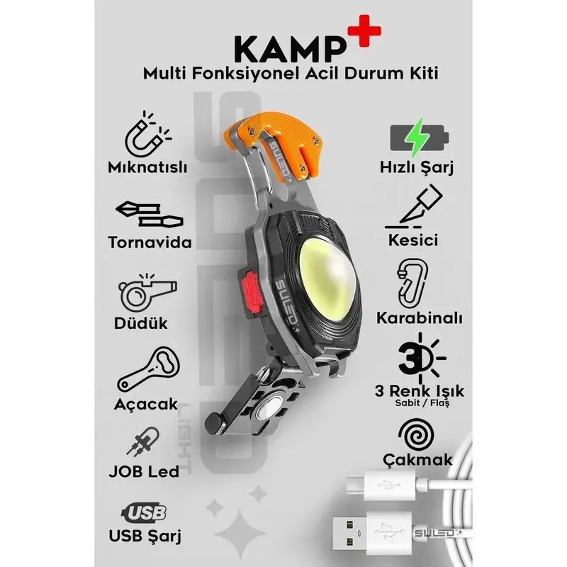 SAFE-KEY Çok Amaçlı Işık “Cebindeki Hayatta Kalma Kiti” 
