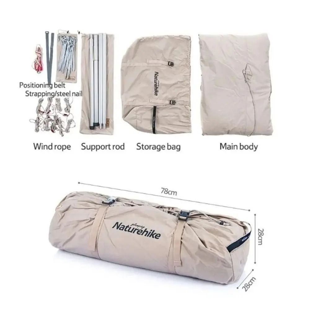 Naturehike Profound 9.6 Carpa Glamping Aile Çadırı | Cotton Pyramid Kanvas | 5