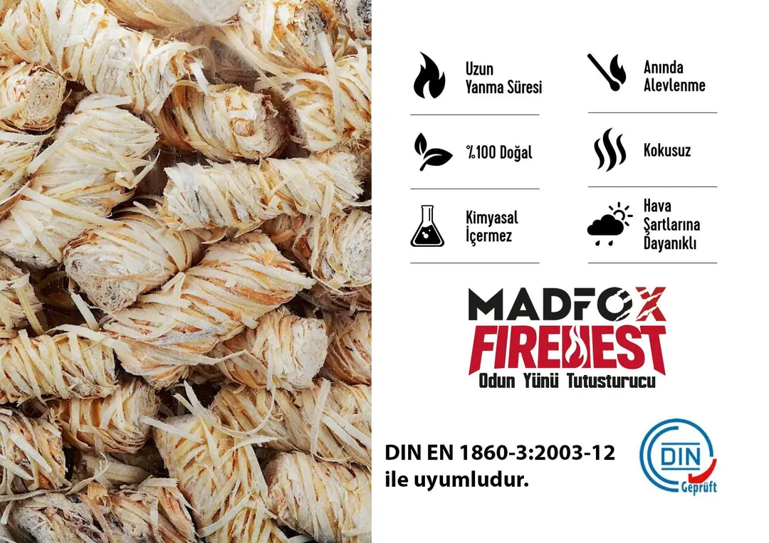 Madfox FireNest Doğal Odun Yünü Tutuşturucu 250 gr 7