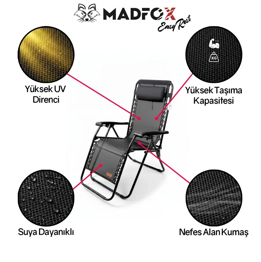 Madfox EasyRest Katlanır Şezlong Sandalye 5