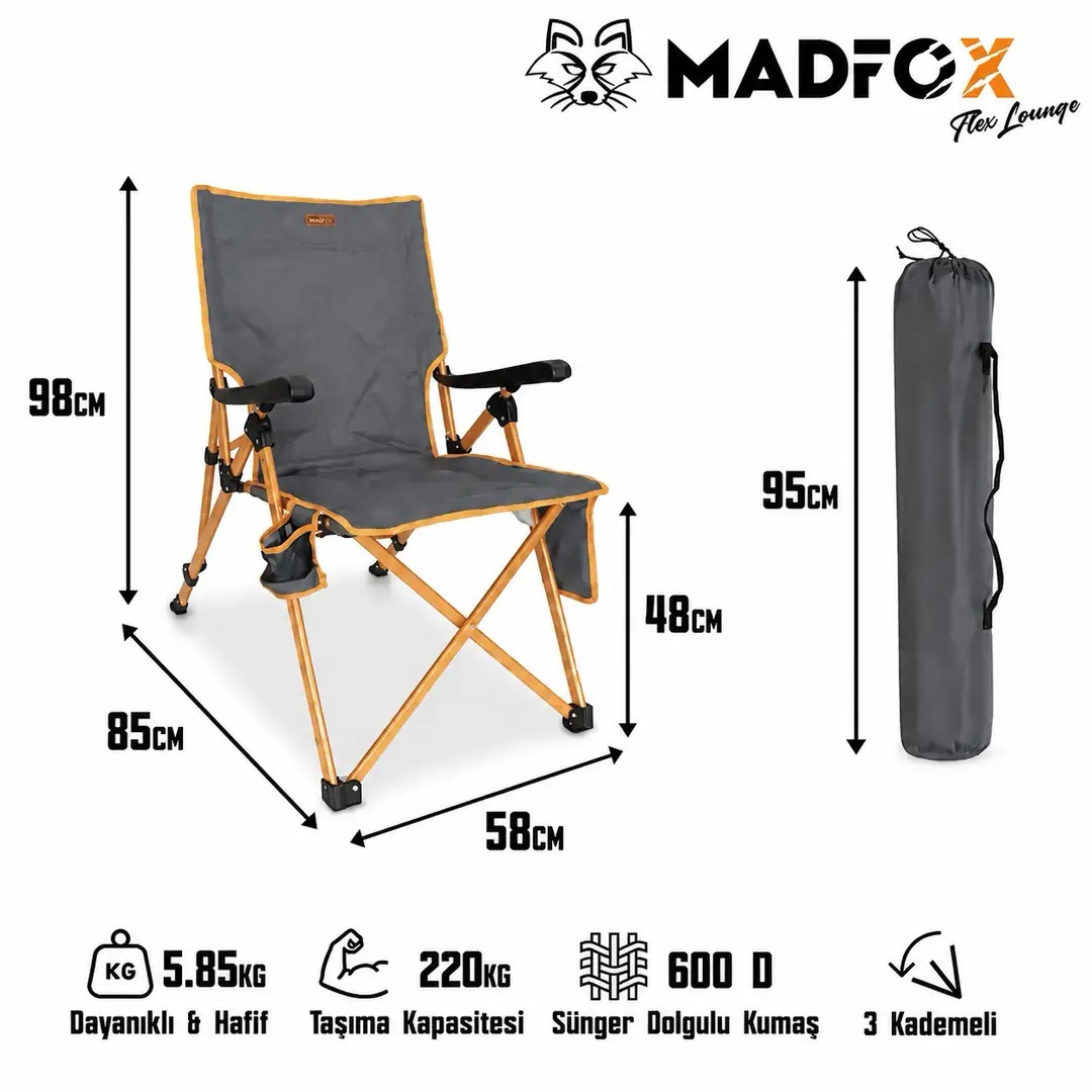 Madfox FlexLounge 3X Katlanabilir Kamp Sandalyesi 2